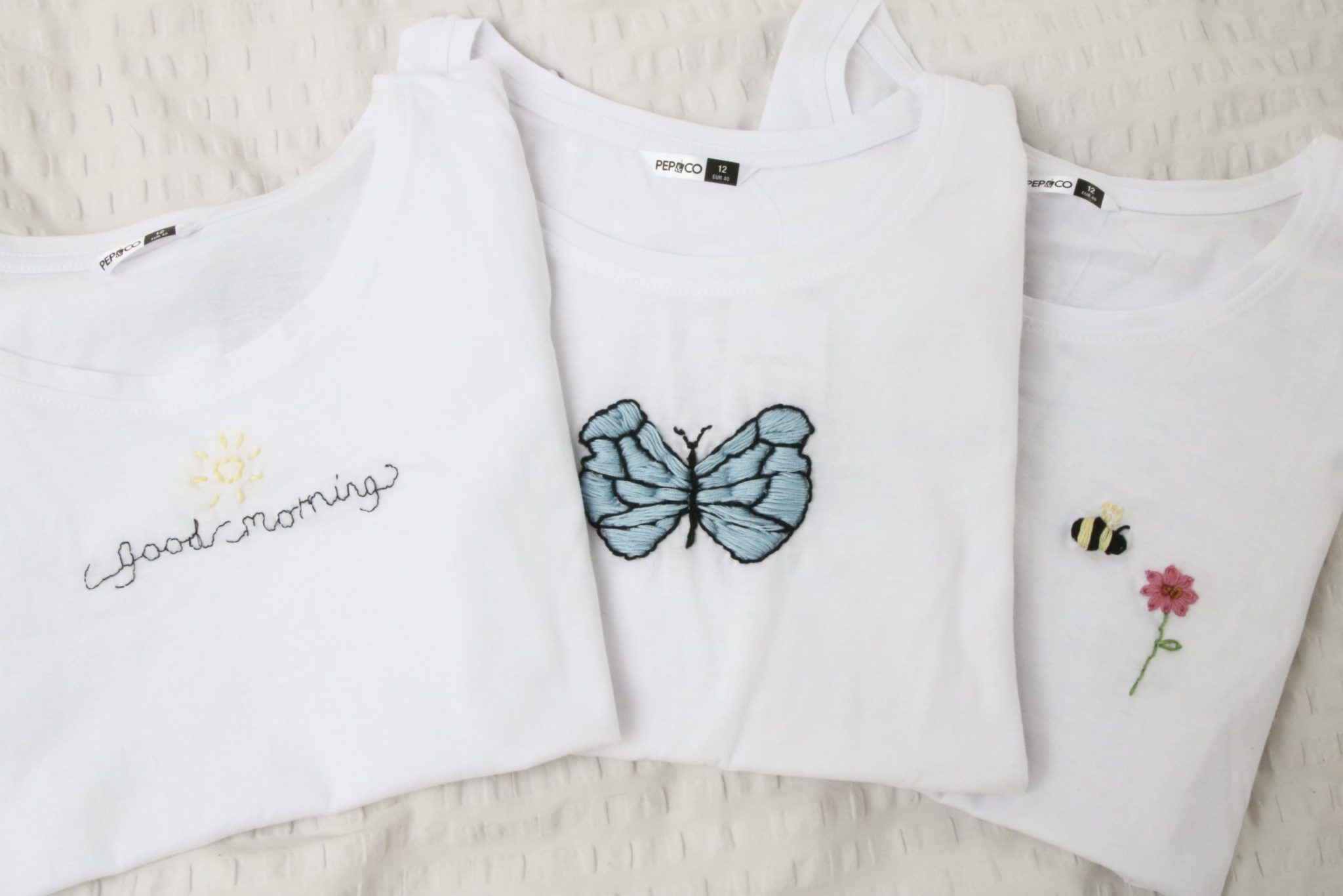 Custom Embroidered Tee  Hand Embroidery by Zoë Ware