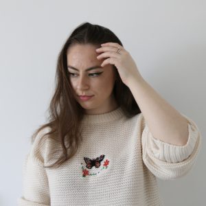Embroidered butterfly jumper