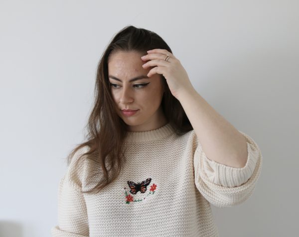 Embroidered butterfly jumper