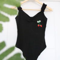 black strawberry bodysuit