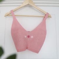 knitted pink top with hand embroidered roses