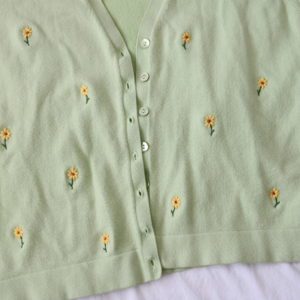 SUNFLOWER CARDIGAN VINTAGE CREAM